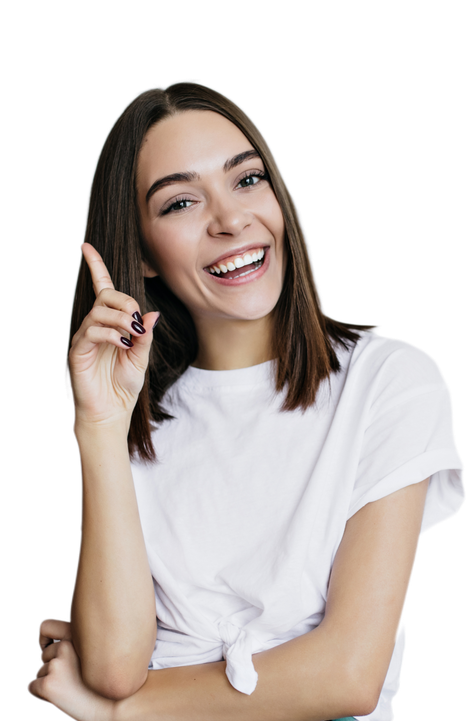 Laughing woman holding a phone